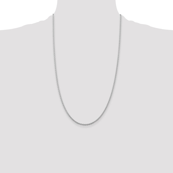 Buy Stylish Rhodium-Plated Sterling Silver Cable Chain - 2.25mm, Affordable Price-4