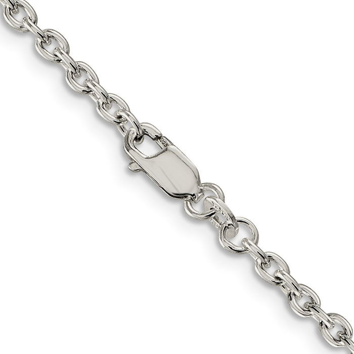 High-Quality Sterling Silver 2.75mm Cable Link Chain - Stylish & Affordable!-3