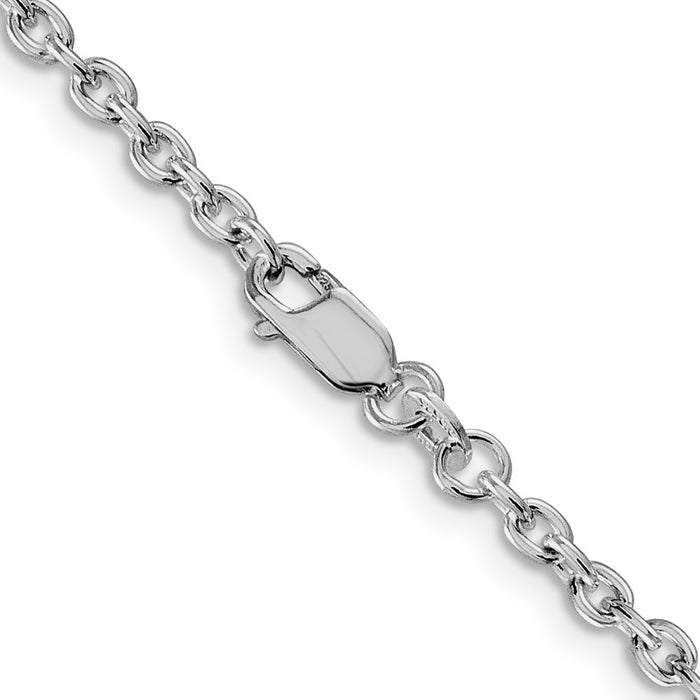 Buy Stylish Rhodium-Plated Sterling Silver 2.75mm Cable Chain - Affordable Luxury-3