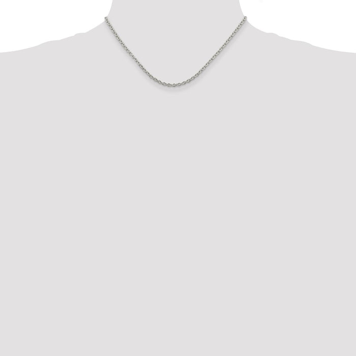 Buy Stylish Rhodium-Plated Sterling Silver Cable Chain 2.75mm | Affordable Value-4