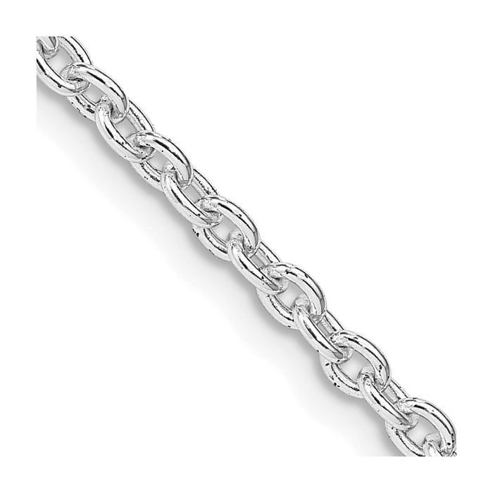 Buy Stylish Rhodium-Plated Sterling Silver Cable Chain 2.75mm | Affordable Value-1