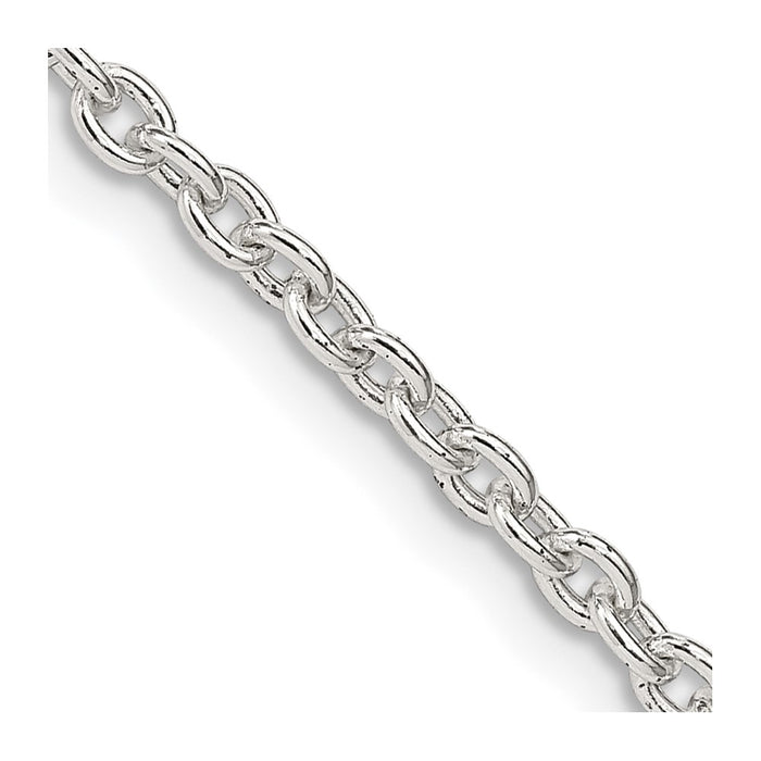 High-Quality Sterling Silver 2.75mm Cable Link Chain - Stylish & Affordable!-1