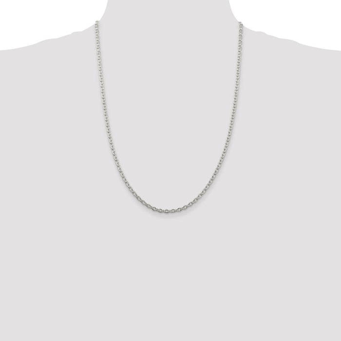 Order Stylish 3.5mm Sterling Silver Cable Chain Necklace - Affordable Luxury-4