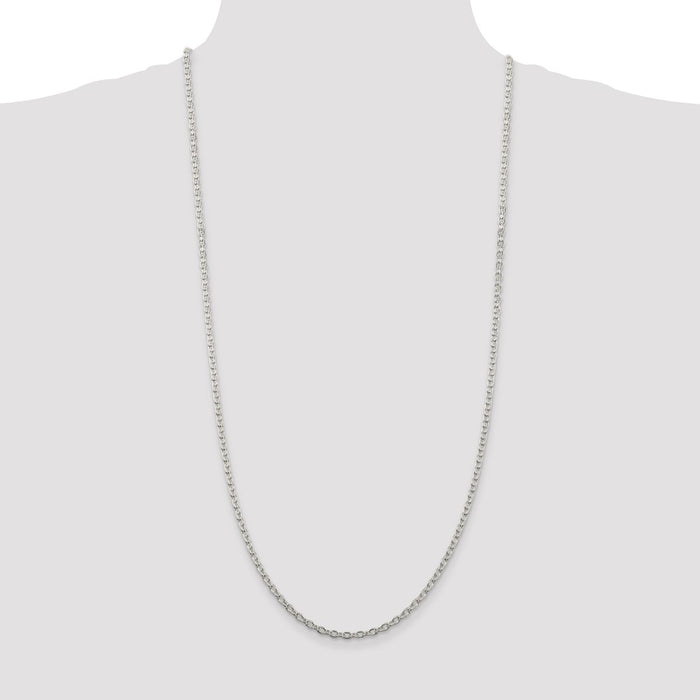 High-Quality 3.5mm Sterling Silver Cable Chain Necklace - Affordable Style!-4
