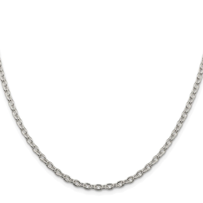 Buy Stylish Rhodium-Plated Sterling Silver 3.5mm Cable Chain - Affordable Quality-2