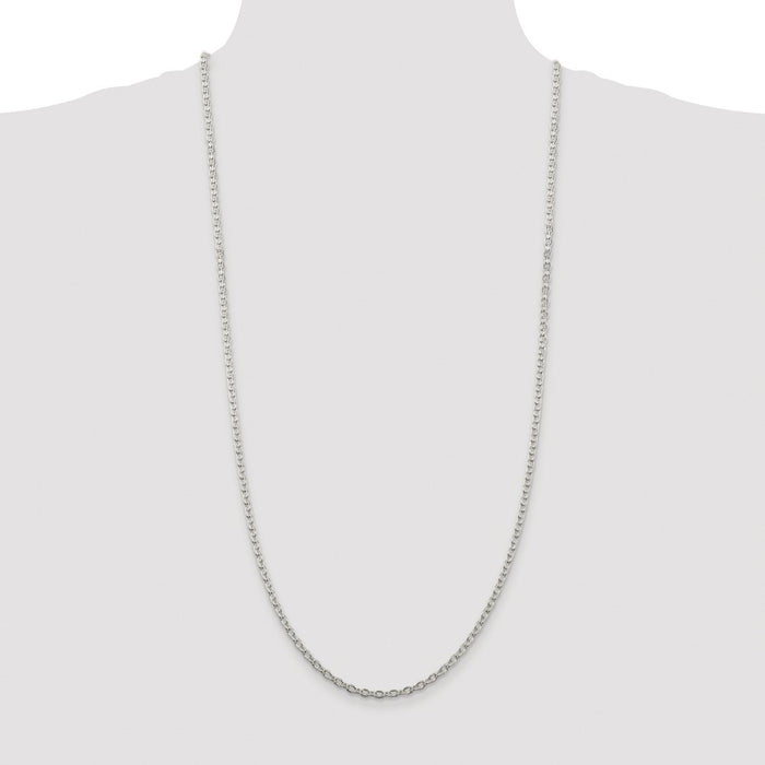 Buy Stylish 3.5mm Rhodium-Plated Sterling Silver Cable Chain - Luxury Value-4