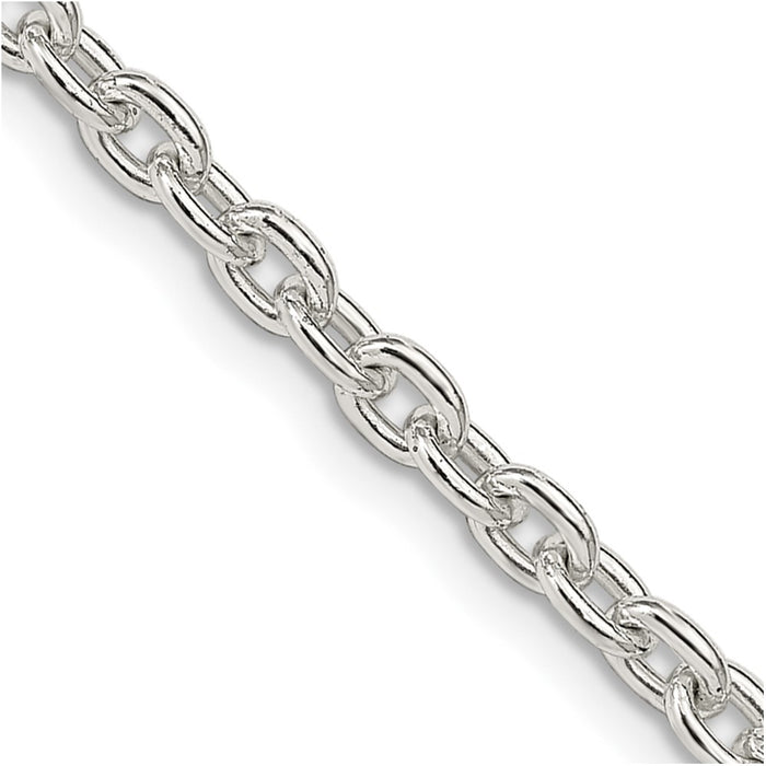 Order Stylish 3.5mm Sterling Silver Cable Chain Necklace - Affordable Luxury-1