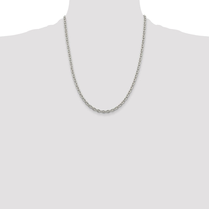 Buy Stylish 4.5mm Sterling Silver Cable Chain Necklace | Affordable Luxury-4