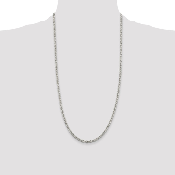 Buy Stylish 4.5mm Sterling Silver Cable Chain Necklace - Affordable Luxury!-4