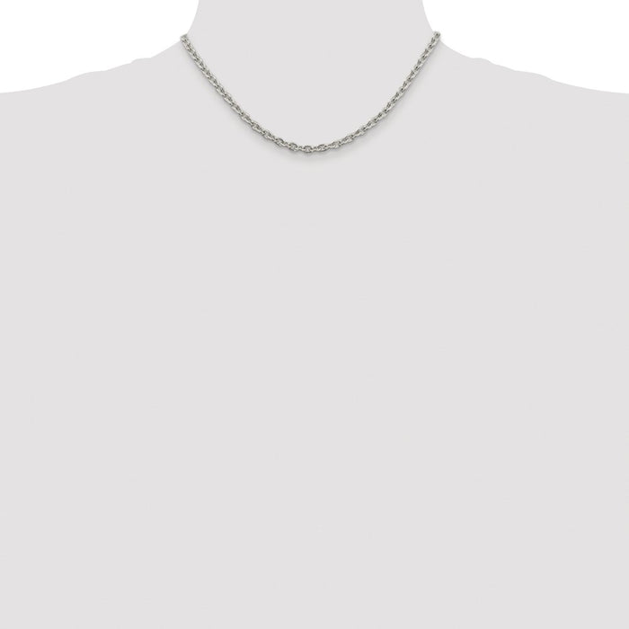 Buy Stylish 4.5mm Rhodium-Plated Sterling Silver Cable Chain - Luxury Value-4