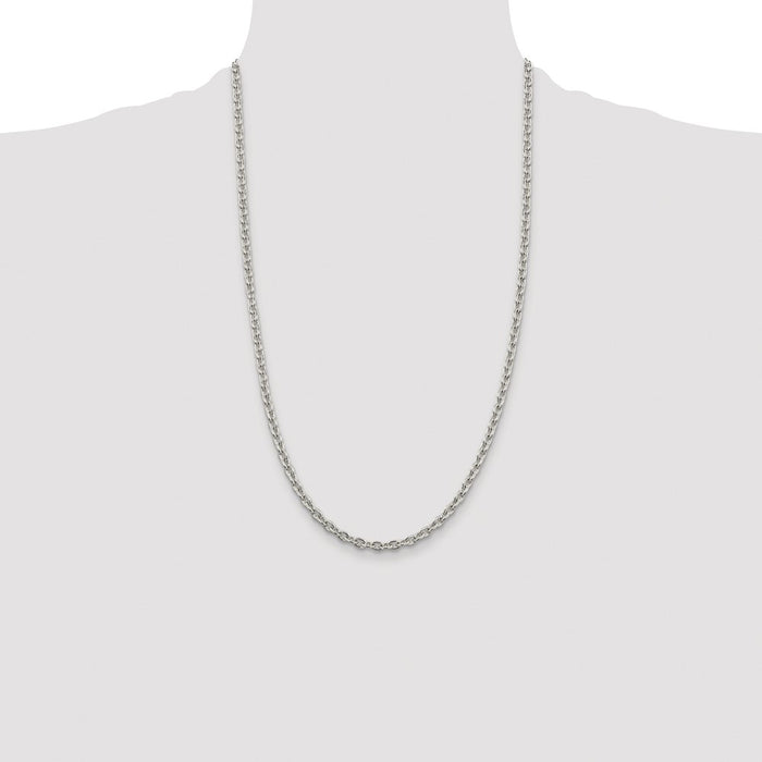 Buy Stylish Rhodium-Plated Sterling Silver 4.5mm Cable Chain | Affordable Value-4