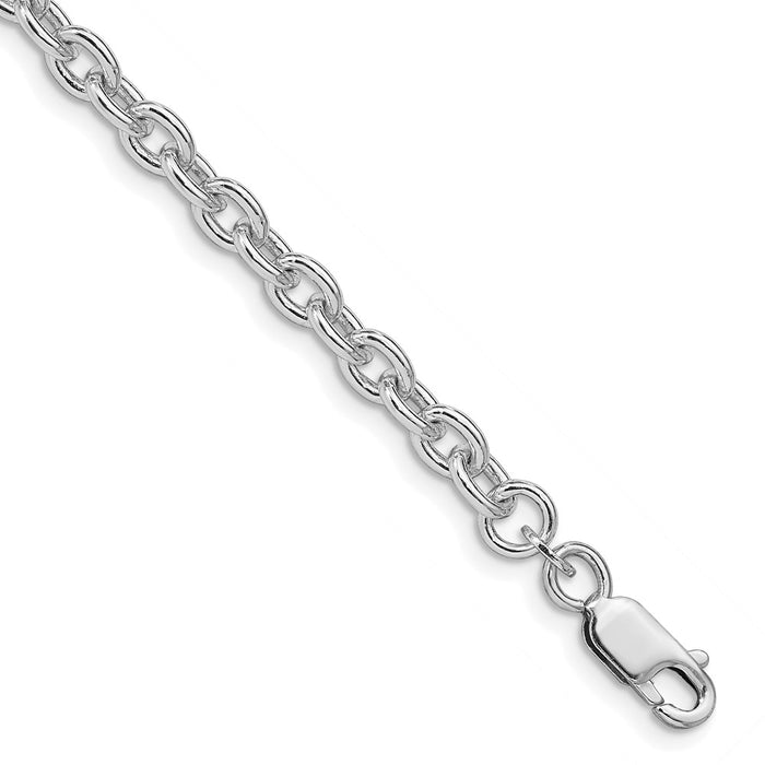 Exclusive Rhodium-Plated Sterling Silver 4.5mm Cable Chain - Stylish Value-1