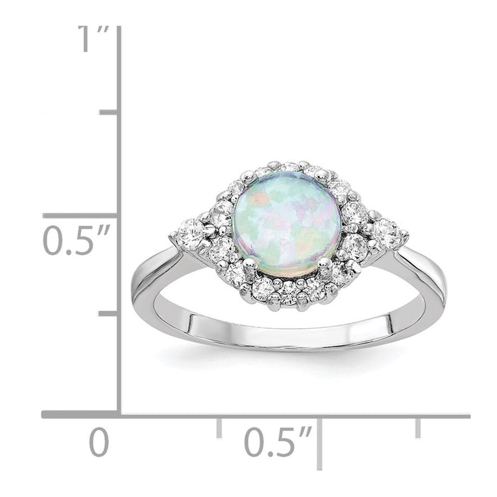 Shop Stylish Cheryl M Sterling Silver Opal & CZ Ring | 14K Rhodium-Plated-4