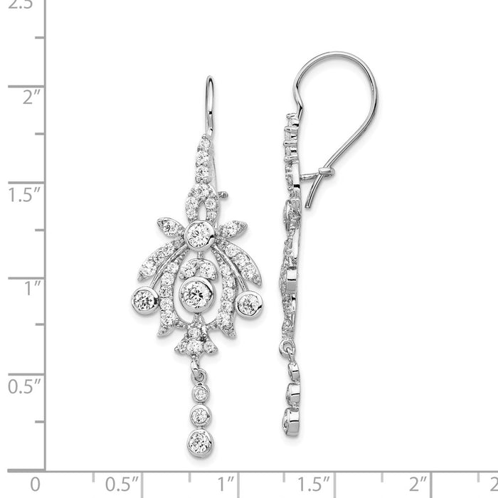 Buy Stylish Cheryl M Sterling Silver Rhodium-Plated CZ Dangle Earrings-4