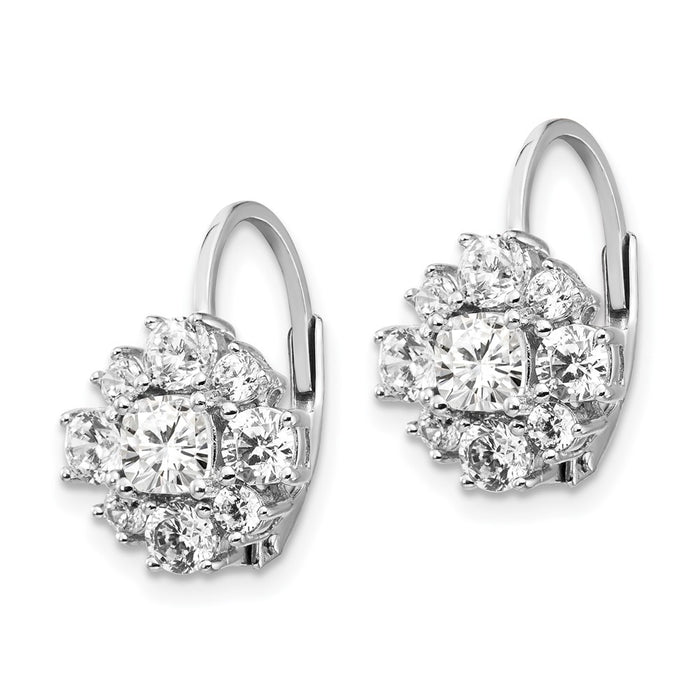High-Quality Cheryl M Sterling Silver Leverback Earrings | Stylish CZs & Affordable Price-2