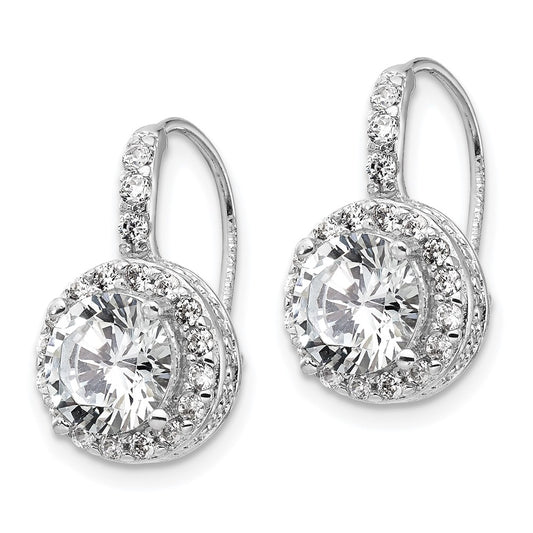 Buy Stylish Cheryl M Sterling Silver Rhodium-Plated CZ Halo Dangle Earrings