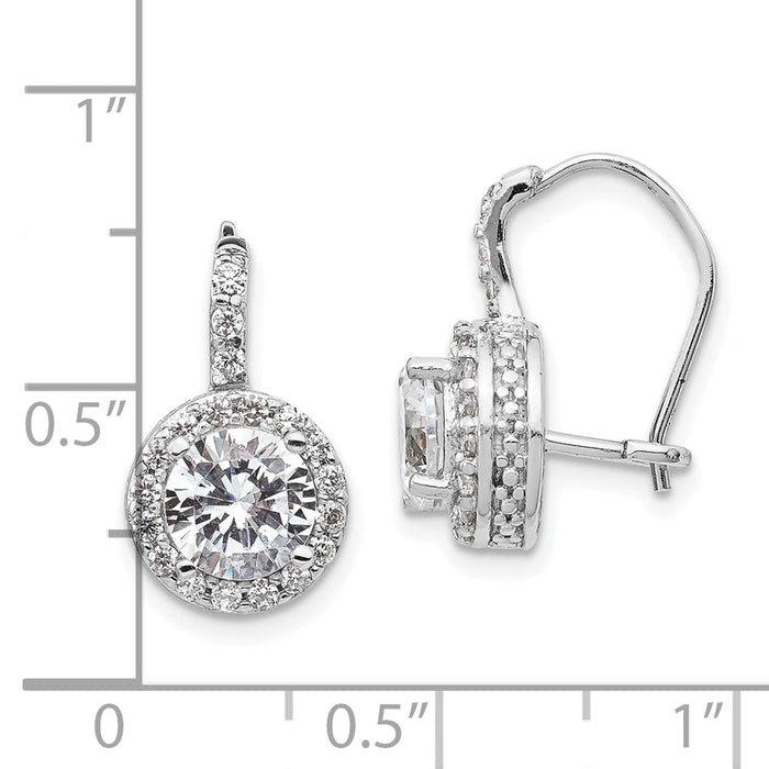 Buy Stylish Cheryl M Sterling Silver Rhodium-Plated CZ Halo Dangle Earrings-4