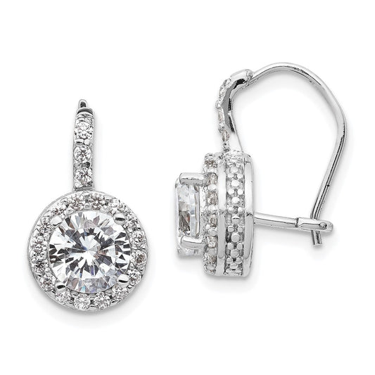 Buy Stylish Cheryl M Sterling Silver Rhodium-Plated CZ Halo Dangle Earrings
