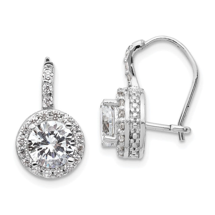 Buy Stylish Cheryl M Sterling Silver Rhodium-Plated CZ Halo Dangle Earrings-1