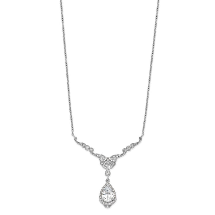 Buy Stylish 16-Inch Cheryl M Sterling Silver Teardrop Necklace - Clearance!-2