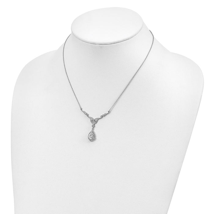 Buy Stylish 16-Inch Cheryl M Sterling Silver Teardrop Necklace - Clearance!-4