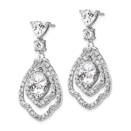 Buy Exclusive Cheryl M Sterling Silver Dangle Earrings, Rhodium-Plated CZ Luxury