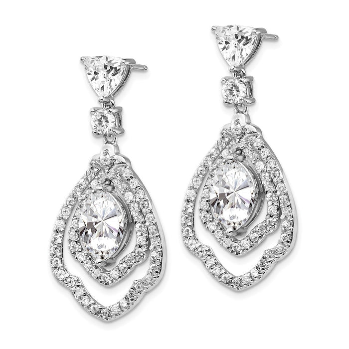 Buy Exclusive Cheryl M Sterling Silver Dangle Earrings, Rhodium-Plated CZ Luxury-2