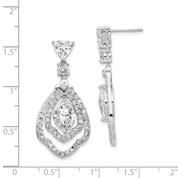 Buy Exclusive Cheryl M Sterling Silver Dangle Earrings, Rhodium-Plated CZ Luxury-4