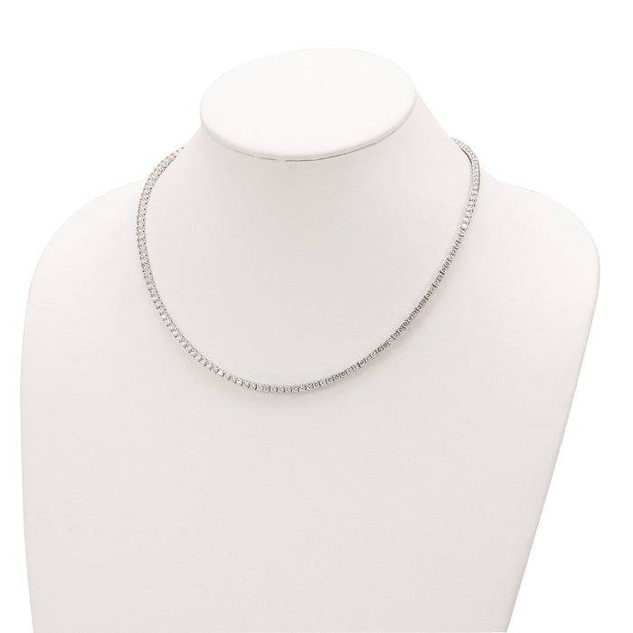 Buy Exclusive 18-Inch Rhodium-Plated Sterling Silver Necklace with CZ - Stylish!-4