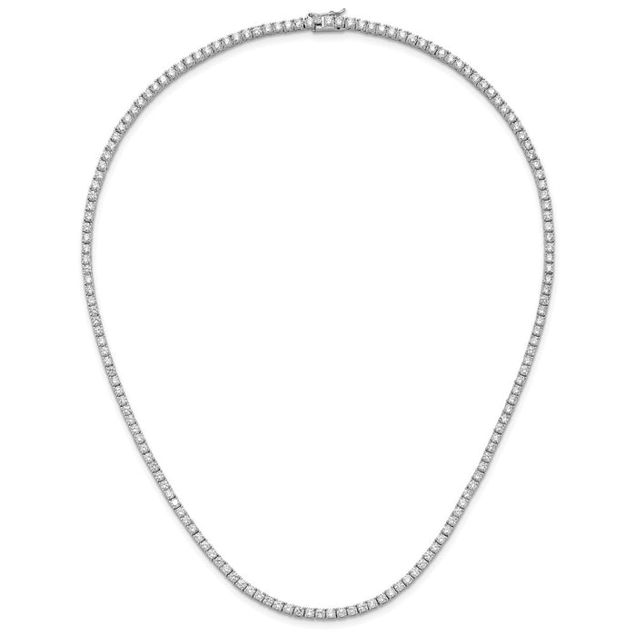 Buy Exclusive 18-Inch Rhodium-Plated Sterling Silver Necklace with CZ - Stylish!-5