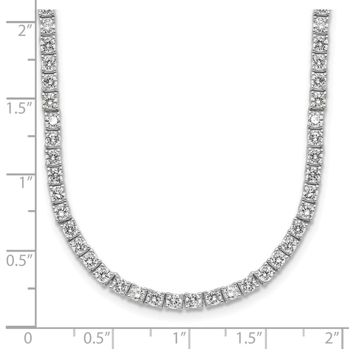 Buy Exclusive 18-Inch Rhodium-Plated Sterling Silver Necklace with CZ - Stylish!-3
