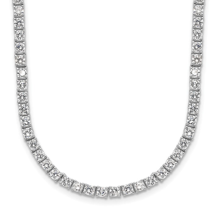Buy Exclusive 18-Inch Rhodium-Plated Sterling Silver Necklace with CZ - Stylish!-1
