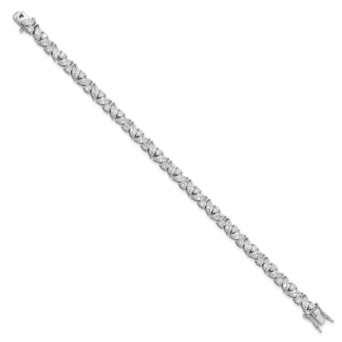 Shop Exclusive 7.25-Inch Cheryl M Sterling Silver Bracelet with CZ Stones-2