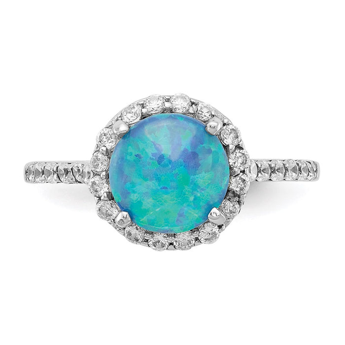 Shop Exclusive Cheryl M 14K Gold Rhodium-Plated Blue Opal Ring - Stylish Design-4