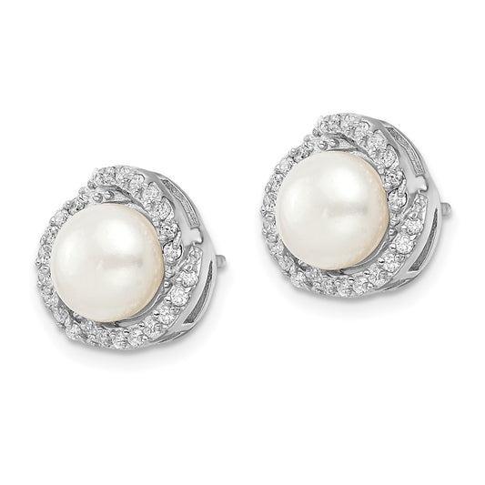Buy Stylish Cheryl M Sterling Silver Love Knot Earrings with Pearls & CZs