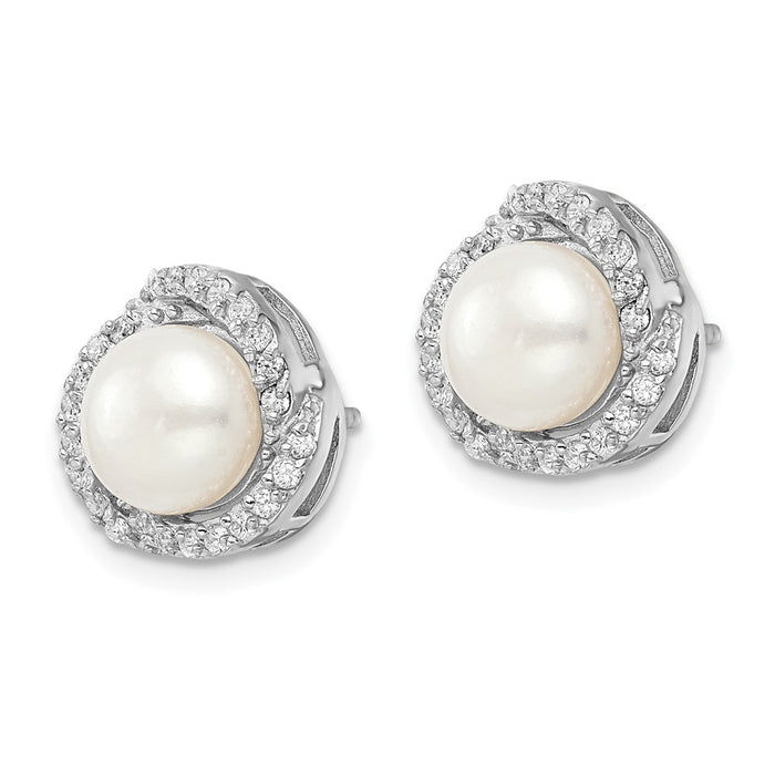 Buy Stylish Cheryl M Sterling Silver Love Knot Earrings with Pearls & CZs-2