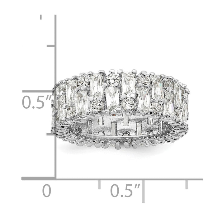 Shop Exclusive Cheryl M Sterling Silver Rhodium-Plated CZ Ring - Stylish Design!-3