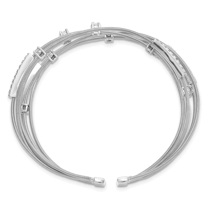 Buy Stylish Cheryl M Rhodium-Plated Sterling Silver Bangle with CZs-2