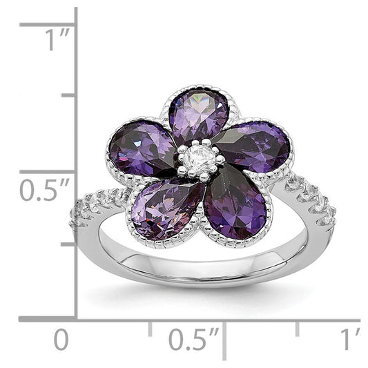 Shop High-Quality Cheryl M Sterling Silver Flower Ring with CZs | Stylish