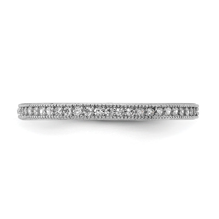 Shop Exclusive Rhodium-Plated Sterling Silver Eternity Ring | Stylish CZs-3