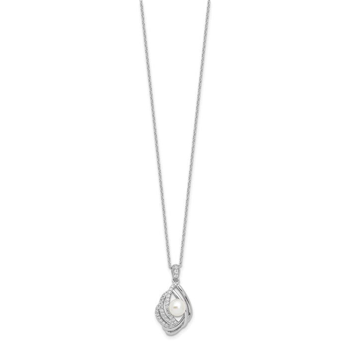 Buy Exclusive 18" Sterling Silver Teardrop Necklace with Freshwater Pearls-2