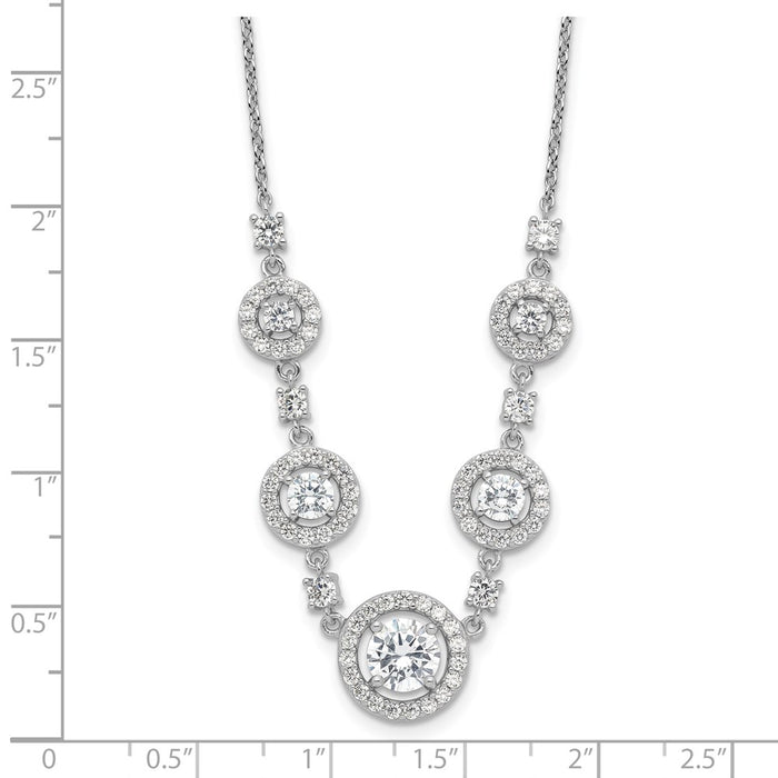 Buy Stylish Cheryl M Sterling Silver Rhodium-Plated 18-Inch Necklace | CZ Halo Design-4