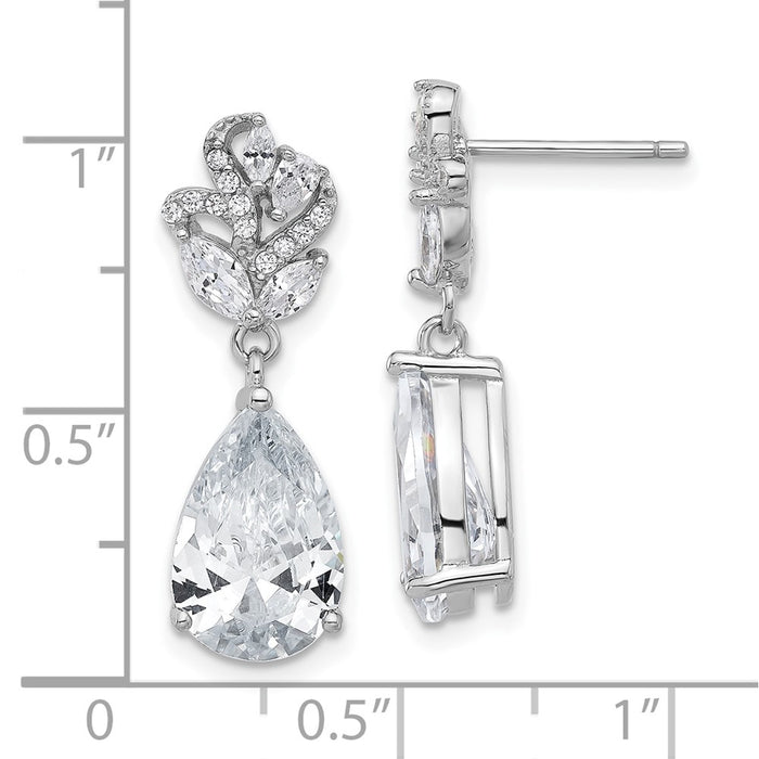 Buy Exclusive Cheryl M Sterling Silver Rhodium-Plated CZ Dangle Earrings, 2"-4