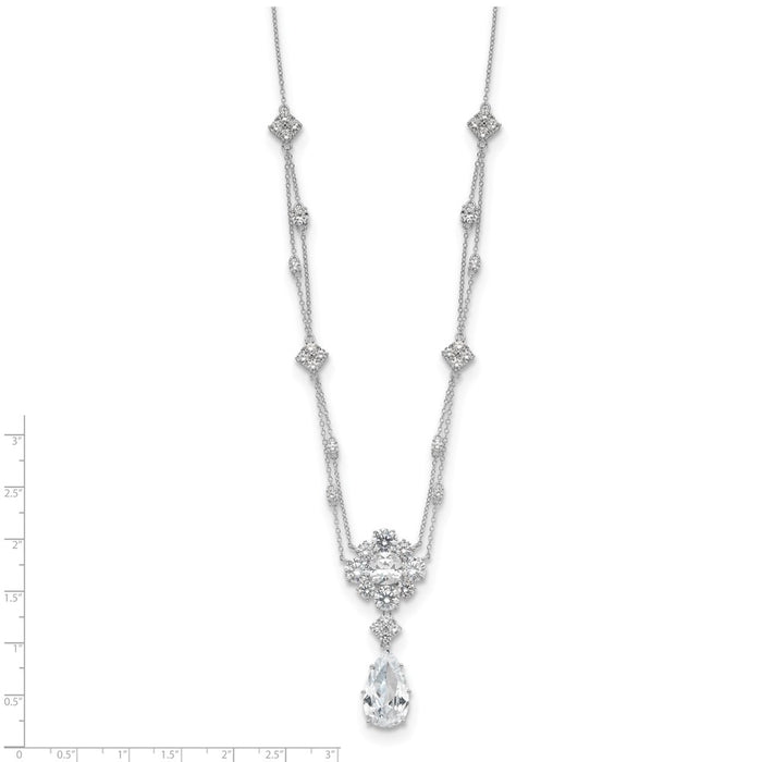 Buy Exclusive Cheryl M Sterling Silver Teardrop Necklace - 18" CZ Value!-4