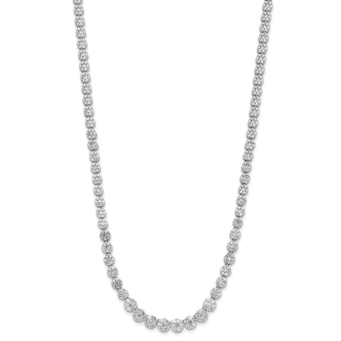 Buy Stylish 18-Inch Cheryl M Sterling Silver Necklace with CZ Cluster - Affordable!-2