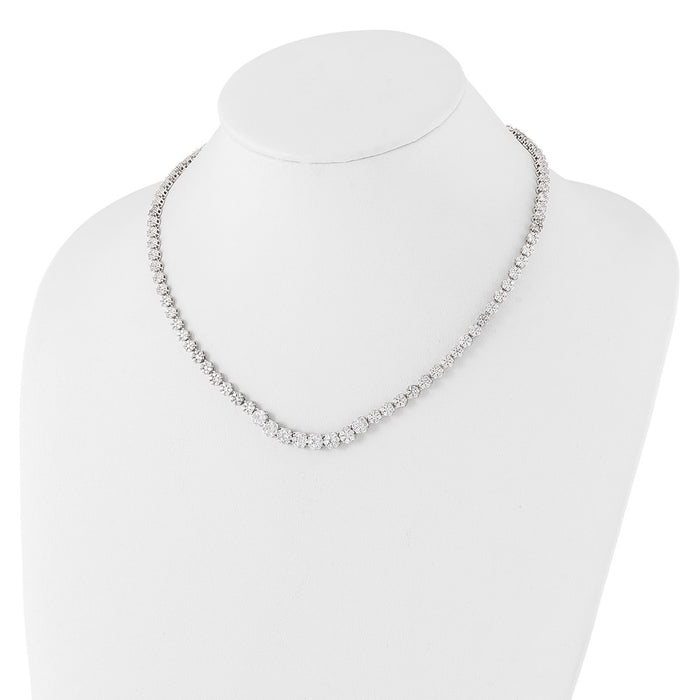 Buy Stylish 18-Inch Cheryl M Sterling Silver Necklace with CZ Cluster - Affordable!-3