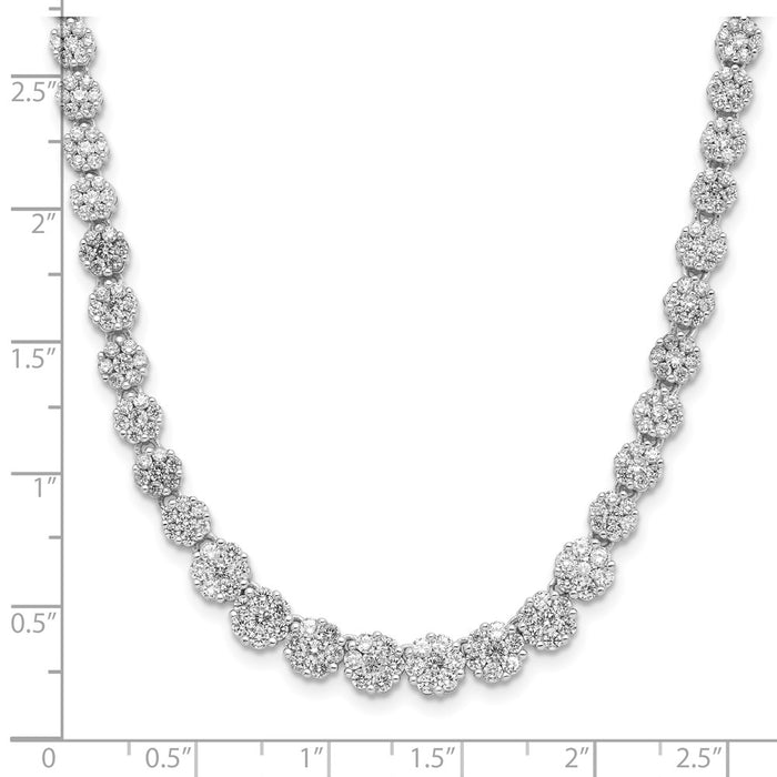 Buy Stylish 18-Inch Cheryl M Sterling Silver Necklace with CZ Cluster - Affordable!-4