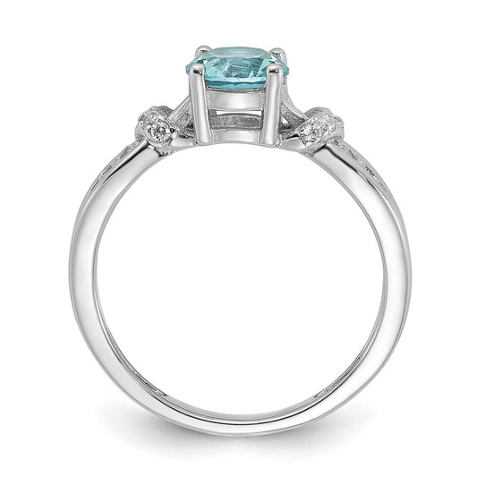 Buy High-Quality Cheryl M Sterling Silver Ring with Blue Glass & CZ Accents