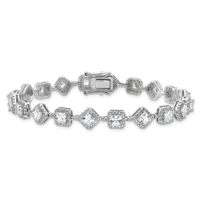 High-Quality Cheryl M Sterling Silver Bracelet 7.5" with CZ Stones - Stylish Value-3