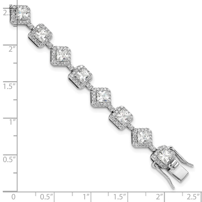 High-Quality Cheryl M Sterling Silver Bracelet 7.5" with CZ Stones - Stylish Value-5
